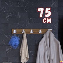 Modilayn Arı 9 Kancalı Banyo Askısı 3' Lü Set 36,4x9,6 Cm Şık Tasarım Ekstra Düzen Ve Yer Tasarrufu Koyu Ceviz