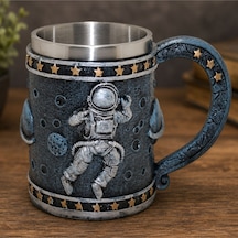 3d Astronot Tasarımlı Kupa Bardak - Çelik İç Yüzeyli - Uzay Teması Karışık