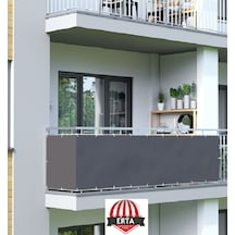 6.5 Metre X 55 Cm Gri Renk Polyester Balkon Demiri Brandası Su Geçirmez 1.sınıf 650g Çok Renkli