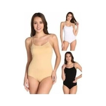 Tutku Kadın Ip Askılı Likralı Kancalı Çıtçıtlı Body 3'lü Paket Zıbın Çok Renkli