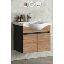 Yıldız 65 Cm Antrasit Gri-atlantik Çam Mdf Asma Banyo Alt Dolap Antrasit - Atlantik Çam