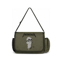 Sevbano Metallica Rock Metal Müzik Grubu Baskılı Unisex Okul, Spor, Ofis Haki