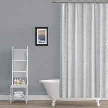 Tropikhome Mermer Desen Banyo Perdesi - Beyaz Çizgili Duş Perdesi, 180x200 Cm Tek Kanat Banyo Duş Perdesi - Lüx Küv Diğer