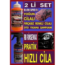 Fırçasız Yoğun Cilalı Renkli Oto Yıkama Şampuanı 1 Kg+ Pratik Hızlı Cila 500 Ml