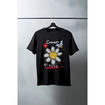 Unisex Oversize 24/1 Penye Dtf Baskılı Tişört - Dtf164 Beyaz