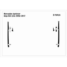 Mercedes Sprinter-crafter Kapı Üst Çıta 2006 8 Parça Piano Black