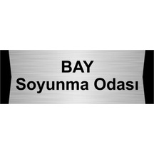 Bay Soyunma Odası 7x20cm Gümüş Renk Metal Yönlendirme Levhası
