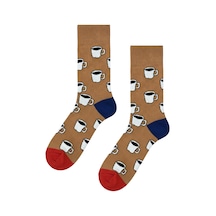 Carnaval Socks Fincanda Kahve Desenli Soket Çorap Çok Renkli