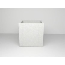 Nuano Consept Kübik Serisi Köşeli Saksı Beyaz 40x40