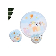 Japon Tarzı Katlanabilir Yelpaze Kedi+ayı Figürlü Çap 21 Cm