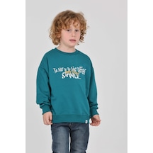 Toontoy Kids Toontoy Erkek Çocuk Tnty Design Baskılı Sweatshirt Petrol