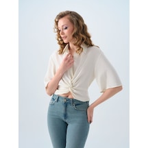 LOFT Regular Fit Kadın Bluz K.kol Lf2038713 Q1.v1 Ekru