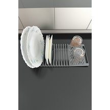 Bulaşıklık Plastik Mikrofiber Bez Geçme Aparatı Sepeti Tabaklık Bardaklık Kaşıklık Plastik Gri Diğer