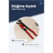 Papağan Pense Düğme Ayarlı Silikon Kaplı Sap Çelik Çene Boru Kele