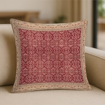 Turkıshrug Kıngdom Kırmızı Motif Etnik Desenli Kilim Baskı Kırlent Kılıfı 43 X 43 Çok Renkli