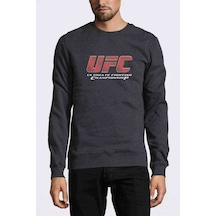 Ufc Ultimate Fighting Championship Logo Baskılı Füme Erkek Sweat