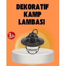 Çam Kozalağı Şekilli Retro Kamp Gece Lambası Siyah