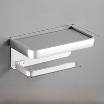 Skycity Banyo Tuvalet Kağıdı Tutucu, Gümüş İki Katlı Uzay Alüminyum, Dayanıklı Malzeme, Telefon Ve Küçük Eşya Depolama, Kolay Kurulum, Modern Tasarım Diğer