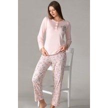 Mevsimlik Uzun Kol Pijama Takım Viskon Alperi 790-28 SOMON