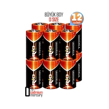 Rio 12li Büyük Boy Pil R20 D-size Pil D Boy Pil Oyuncak Pili Çinko Karbon Pil Zn-c 1.5 V