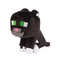 Minecraft Tuxedo Cat Plush Kara Kedi İthal Premium Sevimli Karakter Oyuncak 22 Cm