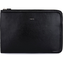 Tamer Tanca Unisex Hakiki Deri Siyah Floter El Çantası 1012 2031 Cnt Sk25-26 Sıyah Fltr Siyah