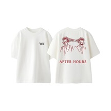 Thewert The Weeknd After Hours 5 Tasarım Sırt Baskılı Pamuk Beyaz Oversize T-shirt