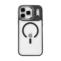 Joko Apple iPhone Uyumlu  17 Pro Max Uyumlu Remim Lensli Magsafe Standlı Kapak - Siyah