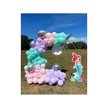 Makaron Lila Mint Ve Pembe Balon Zinciri 100 Adet Mix