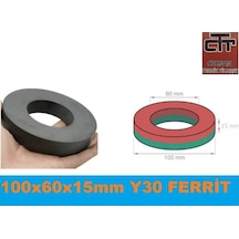 Mıknatıs Halka Büyük 5 Adet Y30 Güçlendirilmiş Ferrit 100X60X15Mm