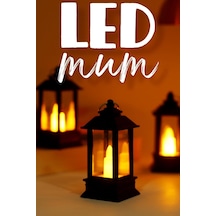 3 Adet Led Mum Mini Dörtgen Tip Pil Dahil Dumansız Alev Ledli Yapay Dekoratif Mum Işığı Siyah Pt434 Çok Renkli