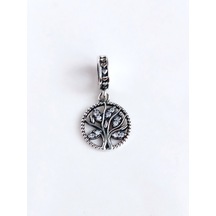 Gümüş Işıltılı Aile Yaşam Ağacı Pan Tasarım Charm