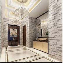 3 Boyutlu Taş Desenli Duvar Kağıdı (449360865)