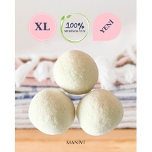 % 100 Merinos Yün Keçe Çamaşır Kurutma Topu Xl 3 Adet Büyük 50+ Çap Çamaşır Kurutma Topu Renkli
