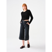 Culotte Cropped Regular Fit Kadın Pantolon Denim