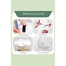 Makkam Home / 3 Bıçaklı Şarjlı Mini Doğrayıcı, Pratik Rondo, Kablosuz Mutfak Robotu, Şarjlı El Rondosu Beyaz Diğer