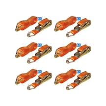 Safeset Sg-27 25mm 1 İnç Spanzet 4 Mt 400-800 Kg Kaldırma 6 Mm Çift J Kanca 1.1 Yük Gerdirme Halatı