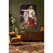 Fida Herbert Draper Kayalıkta Ariadne Canvas Tablo Çok Renkli