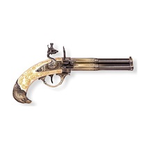 Denix Revolving 3 Barrel Flintlock Pistol France 18Th Century