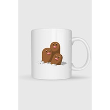 Dugtrio Baskılı Kupa Bardak Beyaz