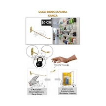 Raf Kancası 10 Cm Kauçuklu Gold Duvara Monte Suntaya Uyumlu Delüx Mağaza Raf Askı Kancası 40 Adet