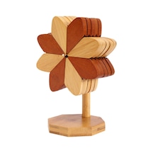 Xiaaokeji Yemek Masası İçin Yel Değirmeni Tasarımlı Bardak Altlıklı 5 Parça Masa Örtüsü Seti Diğer