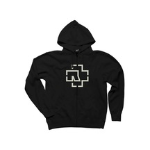 Rammstein Logo Siyah Fermuarlı Kapşonlu Sweatshirt