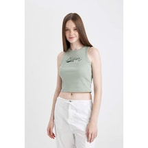 Defacto Fitted Baskılı Bisiklet Yaka Fitilli Kaşkorse Atlet C9327AX24SMGN1123