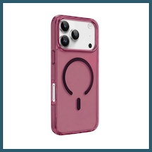 Bezos İphone 18 Pro Max Uyumlu/17 Pro Max Kılıf Pc Real Magsafe Kapak - Bordo Ob