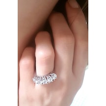 Swarovski Taşlı Gümüş Beş Taş Yüzük (516765483)