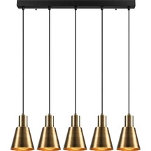 Trend Özel Tasarım Salon - Mutfak - Cafe Modern Retro 5 Li Sıralı Eskitme Sarkıt Avize Diğer