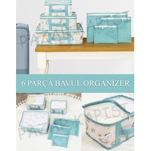 Baby Lüks 6'lı Bavul Organizer Seyahat Çantası Mavi