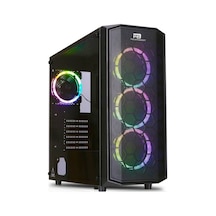 Power Boost JBST-X58RGB-650 650W 80+ 4x Rainbow Fan Mid Tower ATX Bilgisayar Kasası Siyah