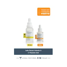 The Purest Solutions Leke Karşıtı Arbutin & C Vitamini Seti: 30 ml Leke Serumu + 8 ml Tanışma Boy C Vitamini